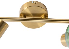 Art Deco reflektor zlatý so zeleným sklom 2-svetlo - Vidro