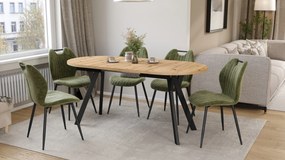 Mazzoni ALMO Dub Artisan / čierne nohy - OVÁLNY ROZKLADACÍ STÔL 140-240 cm PRE 10-12 OSÔB
