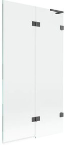 Mexen Lunar L, 2-krídlová vaňová zástena pravá 100 x 150 cm, číre sklo, grafitová, 897L-100-100-66-00-P