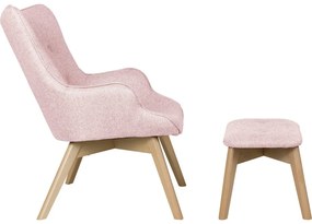 Svetloružové kreslo s podnožkou Niko – Ropez