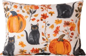 Obliečka na vankúš z mikrovlákna CATS AND PUMPKINS 50x70 cm, farebný