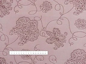 Biante Teflónový okrúhly obrus TF-077 Kvetované ornamenty na staroružovom Ø 60 cm
