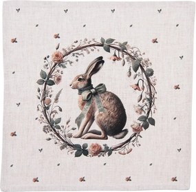 6ks bavlnená servítka so zajacom Natural Linen Easter - 40*40 cm