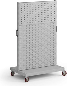 Mobilný stojan, 2x panel na náradie, 4x panel na boxy, 960 x 640 x 1605 mm