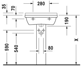 Duravit Starck 3 - Umývadlo 550x430 mm, biela 0300550000