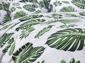 Flanelové obliečky GREEN LEAVES biele Rozmer obliečky: 70 x 90 cm | 140 x 200 cm