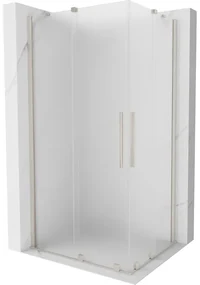 Mexen Velar Duo, sprchový kút s posuvnými dverami 90 x 80 cm, 8mm sklo námraza, brúsená oceľ, 871-090-080-32-97