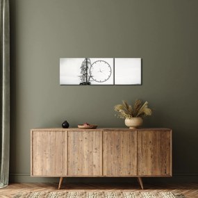 Obraz - Loď plávajúca po oceáne (s hodinami) (90x30 cm)