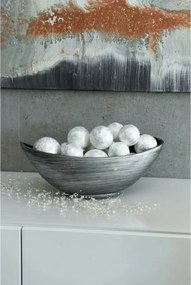 Strieborná miska MONDANA, sklolaminát, šírka 39 cm, strieborno-čierna