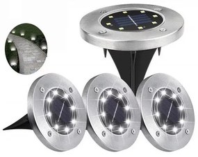 Zaparkorun Solárne záhradné LED svetlá - 8 LED - studená biela - 4 ks