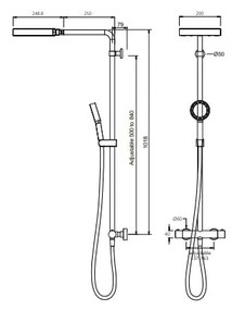 Teorema Select Design - POLO Termostatický sprchový systém, chróm 1525311-T01