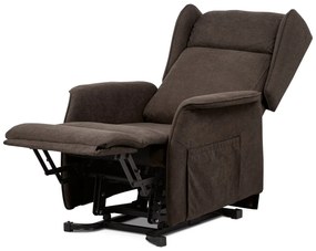 Autronic - TV a relaxačné kreslo "ušiak", elektrické polohovanie, 1 motor 230V/29V, poťah hnedá látka - TV-1190 BR2 AKCE