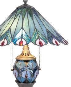 Tiffany lampa stolná PEACOCK Ø40*65