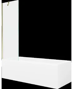 Mexen Cubik obdĺžniková vaňa 160 x 70 cm s obkladom a 1-krídlovou sprchovou zástenou 60 cm, Transparentné, Zlatá - 550316070X950