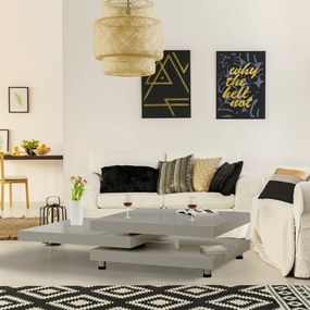 Konferenčný stolík NY – 60 x 60 cm – vysoký lesk šedý