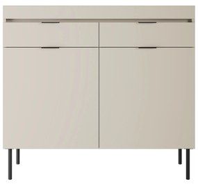 Komoda Sentia 105 cm s 2 zásuvkami - kašmírová / čierna