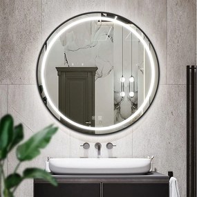 Rea Rea, LED zrkadlo 50cm s čiernym rámom MMJ P11394, HOM-05511