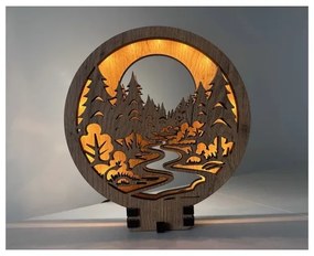 Li-Go 23580/DUB2 - LED stmievateľná stolová dekorácia LED/12W/230V 20x22 cm dub/lesk