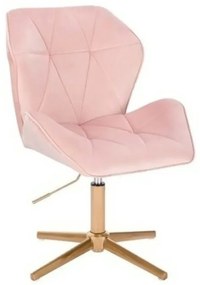 LuxuryForm DESIGN Stolička MILANO MAX VELUR na zlatom kríži - svetloružová