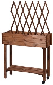 dobar Vyvýšený záhon s mriežkou, 79 x 28,5 x 130 cm (hnedá)  (100371497)