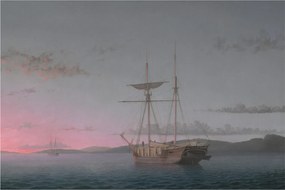 Obraz - Fitz Henry Lane, Lumber Schooners at Evening on Penobscot Bay, reprodukcia (90x60 cm)