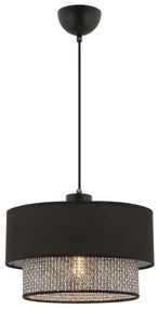 Luster na lanku ECHO 1xE27/60W/230V čierna/šedá