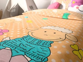 Bavlnené obliečky do postieľky OVEČKY krémové Rozmer obliečky: 45 x 65 cm | 90 x 135 cm