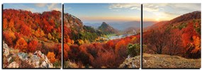 Obraz na plátne - Jesenná krajina pri západe slnka, Slovensko, Vrsatec - panoráma 5260C (120x40 cm)