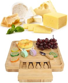 Servírovacia doska ESTERA s príborom, bambusová