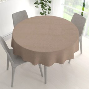 Biante Okrúhly obrus/imitácia brúsenej kože Alcantara ALC-006 Béžový Ø 100 cm