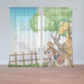 Sablio Záclony Zvieratká 2: 2ks 150x250cm