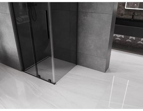 Mexen Velar, sprchový kút s posuvnými dverami 90 x 90 cm, 8mm šedé sklo, čierna matná, 871-090-090-41-70