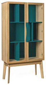 Tyrkysovomodrá vitrína Woodman Avon