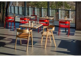 Jedálenská stolička s podrúčkami z dubového dreva v prírodnej farbe Flip – Gazzda