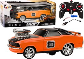 LEAN Toys Diaľkovo ovládané auto 1:18 drift 360 svetlá zvuky oranžové