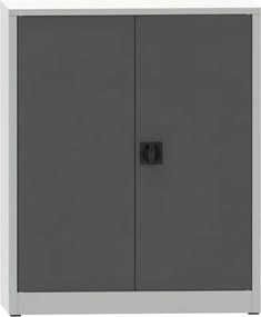 Dielenská policová skriňa na náradie KOVONA JUMBO, 2 police, zváraná, 1150 x 950 x 500 mm, sivá / tmavo sivá