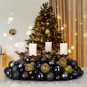 Vianočné gule KL-21X04 čierne (100 ks)