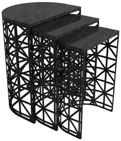 Skladací stôl Stil Black Marble, 3 ks