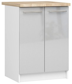 Dolná kuchynská skrinka Ozara S60 2D (biela + metalický lesk). Vlastná spoľahlivá doprava až k Vám domov. 1071114