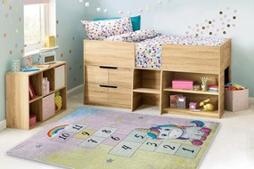 Detský koberec protišmykový BAMBINO 54060 Jednorožec, ružový / žltý
