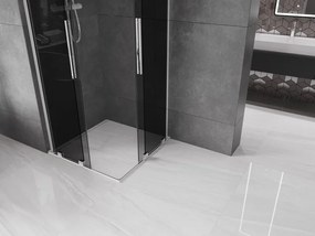 Mexen Velar L Duo, sprchový kút s posuvnými dverami 80 x 80 cm, 8mm šedé sklo, chrómová, 871-080-080-02-43-01