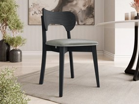 Čalúnená jedálenská stolička KT64, Dostupné poťahy: Magic Velvet 2205, Farby: czarny