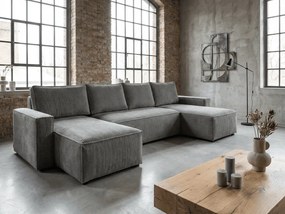 Sivá sedacia súprava do U SMART COSARO 295x140 cm