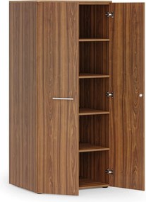 Kancelárska policová skriňa PRIMO WOOD s dverami, 1781 x 800 x 600 mm, orech