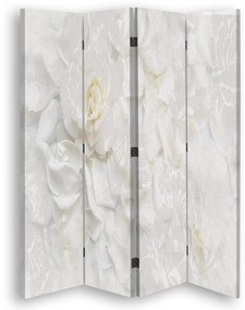 Gario Paraván Biele kvety Rozmery: 145 x 170 cm, Prevedenie: Klasický paraván