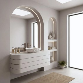 Rea Isla Shiro, umývadlo na dosku 490x370x135 mm, imitácia kameňa, REA-U0642