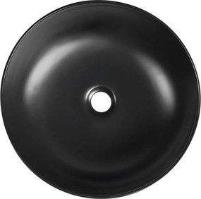 Sapho Sapho, RONDEA keramické umývadlo na dosku priemer 41cm, čierna matná, AR445B