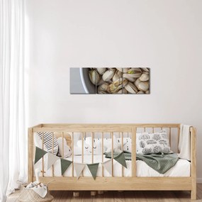 Obraz - pistácie (s hodinami) (90x30 cm)