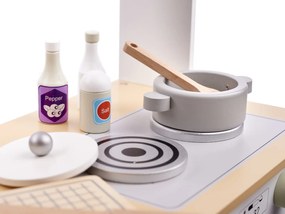 KIK Detská drevená kuchynka MDF MODERN CLASSIC+ príslušenstvo