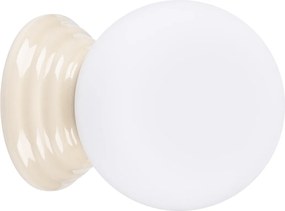 Nástenné svietidlo Zori, 1x biele sklenené tienidlo, be